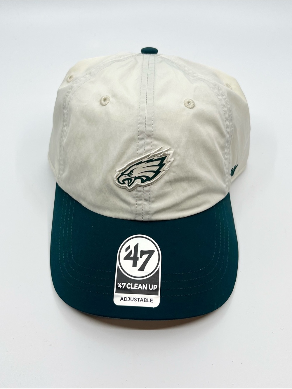 Philadelphia Eagles '47 Brand Relaxed Fit Hat W/ Patch Logo White/Green - NEW